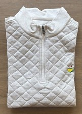 2026 Men's Masters Clubhouse Collection Medium Ivory Quilt 1/4 Zip Augusta Golf