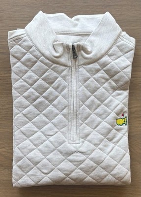 MASTERS TECH ハーフジップ ジャケット マスターズ テック ゴルフ 2026 Men's Masters Clubhouse Collection Medium Ivory Quilt 1/4 Zip