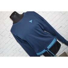 Under Armour Project Rock Dwayne Sweatshirt Women Large Blue Loose Fit Oversized