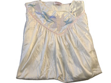Vintage Kayser Ivory Floral Applique Womens Nightgown Size S