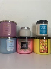 5 bath and body work candles, 1 Lumin essence candle. One slightly used. All new