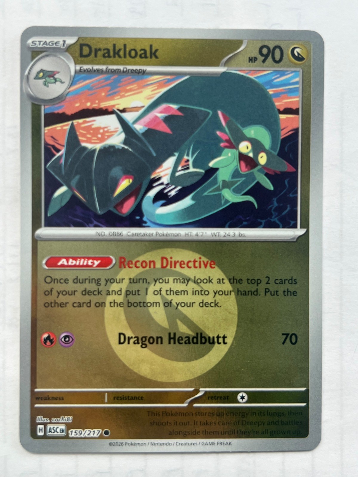 Drakloak Energy Symbol Reverse Holo 159/217 Ascended Heroes NM Pokemon Fast Ship