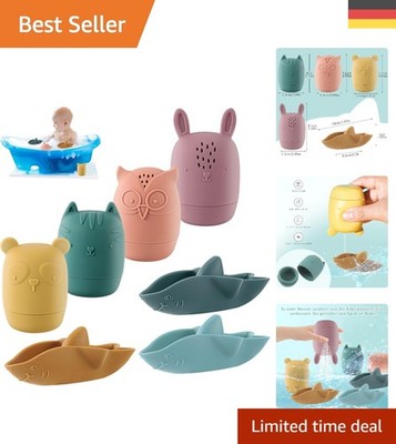 Weihnachtsgeschenke: 7er Set Spritztiere aus BPA-freiem Silikon für Kleinkinder
