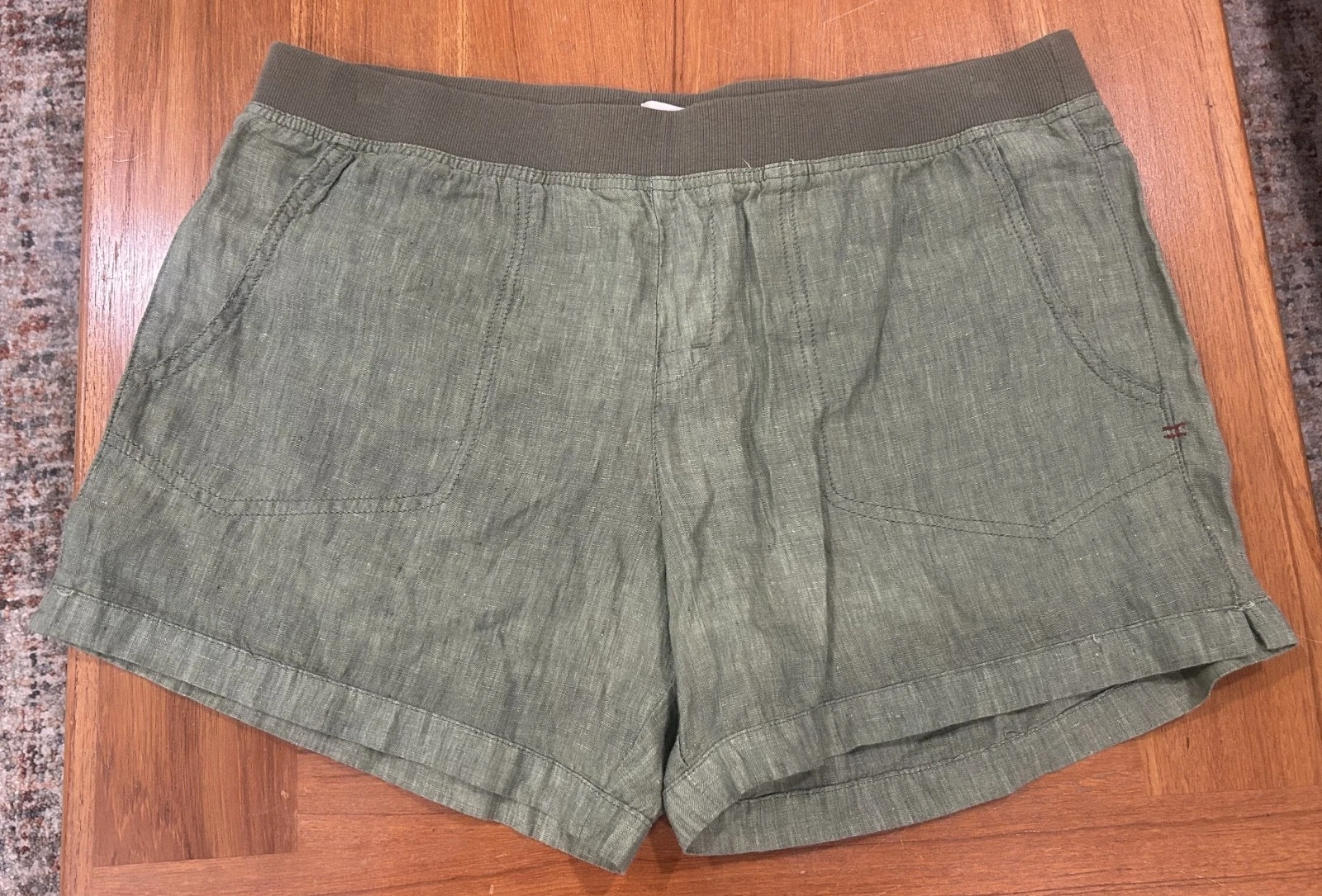 NWT Women Toad & Co Linen Shorts, Green, Size XL