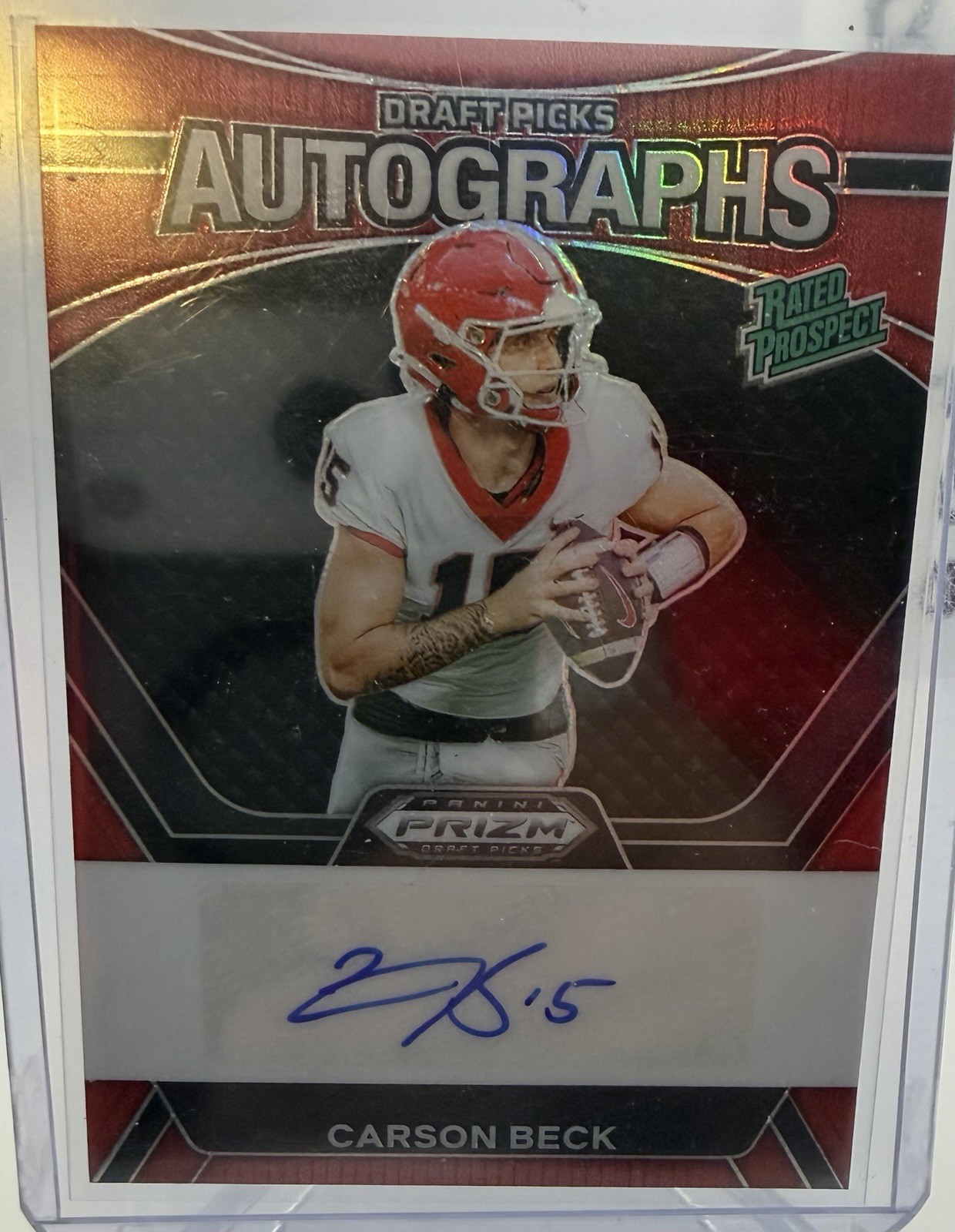 2024 Panini Prizm Draft Picks Autograph Carson Beck #DPA-CBE Red Prizm /199 PRC