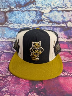 Vtg Missouri Tigers NCAA College Black Snapback Hat AJD Lucky Stripes 80s