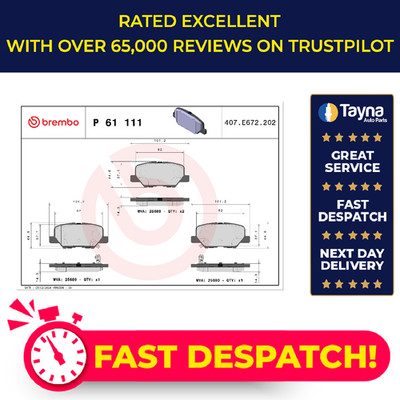 Brake Pads Set fits MITSUBISHI ASX GA 1.6 Rear 2012 on 4A92 Brembo 4605A802 New