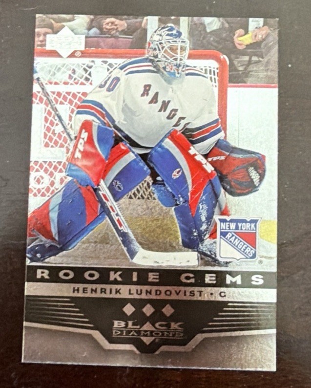 2005 06 Black Diamond Rookie #156 Henrik Lundqvist New York Rangers