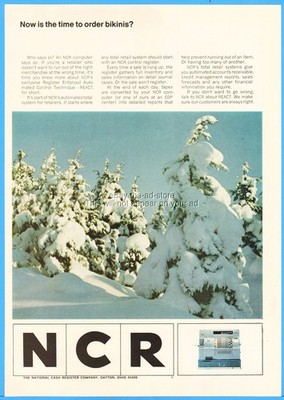 1966 National Cash Register Dayton OH Retail Computer Time to order Bikinis Ad