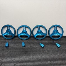 Vintage TakeOff 1/10 Touring Car Setup Wheels Blue Aluminum Yokomo Tamiya