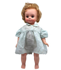 Topper Smarty Pants Talking Baby Doll 19" Non-Working Green Eyelet Dress 1971