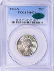 1946 S Washington Quarter PCGS MS67+ CAC