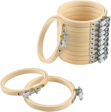 12 Pieces 4 Inch Embroidery Hoops Adjustable Wooden Circle Cross Stitch Hoop Rin