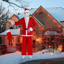 12 ft Giant Christmas Skeleton Costume Set, Extra Large Xmas Skeleton Clothes...