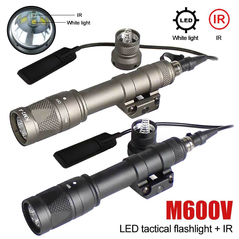 M600 M600V Hunting Flashlight LED Torch with 20mm Rail for Outdoor Use