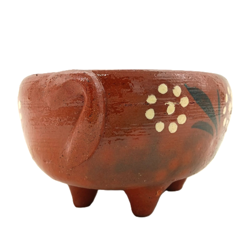 Mexican Pottery Pig Salsa Bowl Figurine Terracotta Redware Salsero de Barro - Picture 4 of 7