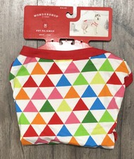 Wondershop Dog Colorful Triangle Print Pet Pajamas Size M - Chart In Photos