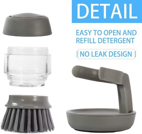 Soap Dispensing Dish Scrub Brush, Scrubber for Kitchen, Dish, Pan, Sink - Picture 10 of 12