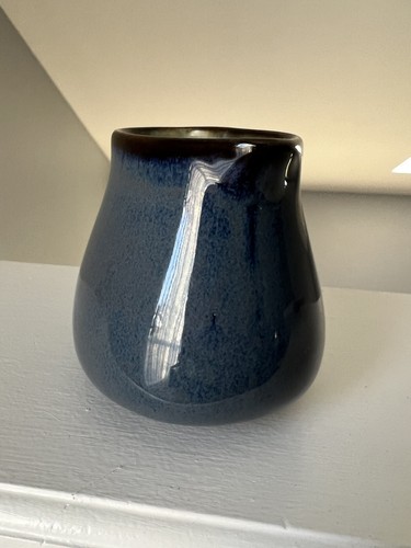 Sango Concepts Blue With White Interior Creamer Pitcher With Handle - Picture 8 of 10