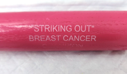 Mazza da baseball Striking Out Breast Cancer Louisville Slugger Mini 18" in legno rosa - Foto 3 di 7