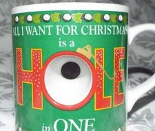 HOLE IN ONE GOLF CUP, All I want for Christmas is a HOLE IN ONE Green Mug
