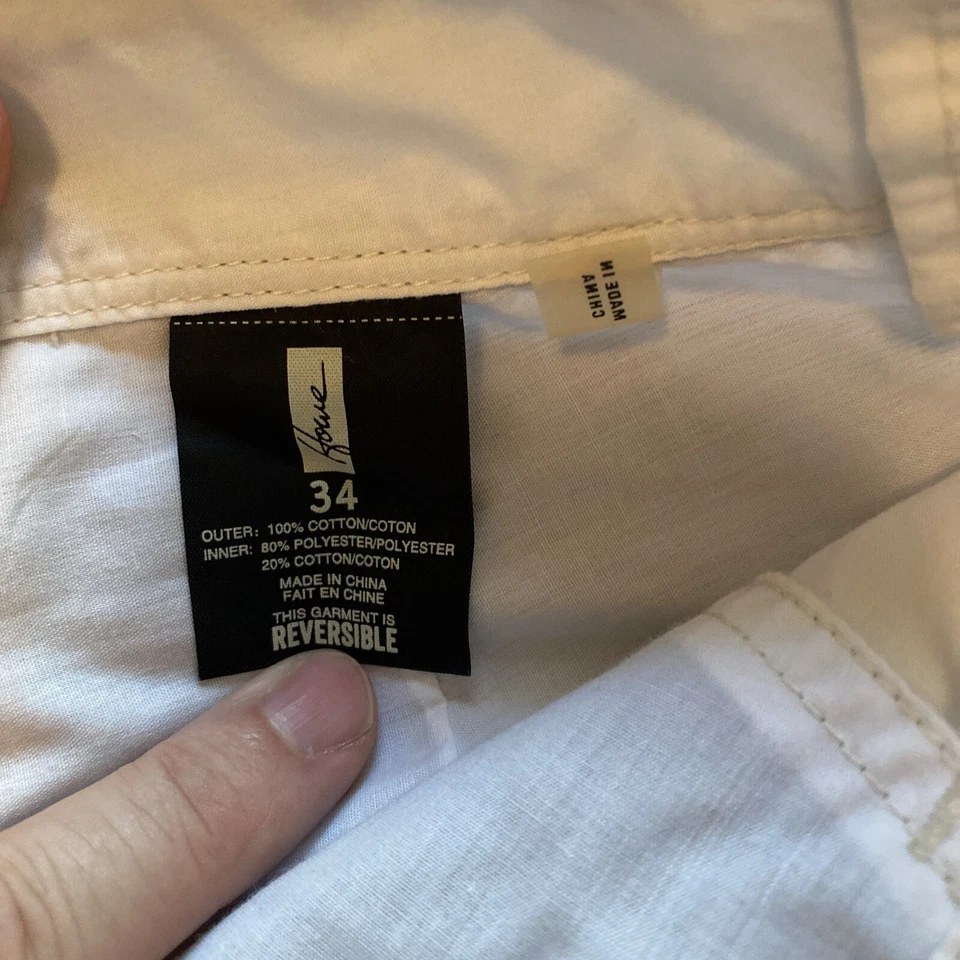 Howe Men's Casual Shorts Blue White Size 34 Reversible Slash Pocket Preppy - Image 3 of 4