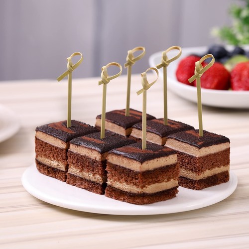 200 Pcs Cocktail Picks 4.7 Inch Toothpicks For Appetizers Natural Bamboo Knot Sk - Picture 8 of 9