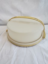 Tupperware Pie 1-Layer Cake Carrier Taker Vintage 1970s Harvest Gold Complete