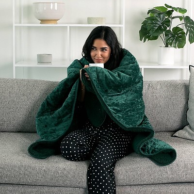 Brookstone Heated Throw 60x50 Plush 4 Heat Settings ETL, Diamond Velvet