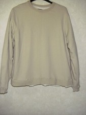 Adidas Pullover Sweater Men 2XL Light Beige Wool Mesh Lined Crew Long Sleeve
