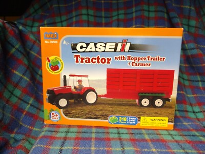 Case IH Tractor with Hopper Trailer + Farmer IMEX Building Blocks Miniature Snap