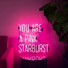 You Are A Pink Starburst Acrylic Neon Sign 14x10 Light Lamp Beer Bar Glass Ly