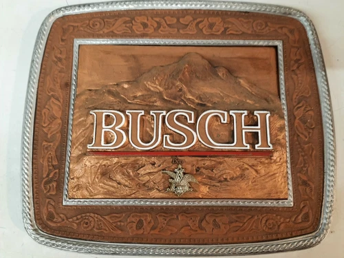 BUSCH Beer Bar Sign Mountain Scenery 13.5" x 11.5"  Blow Mold 1981 Vintage