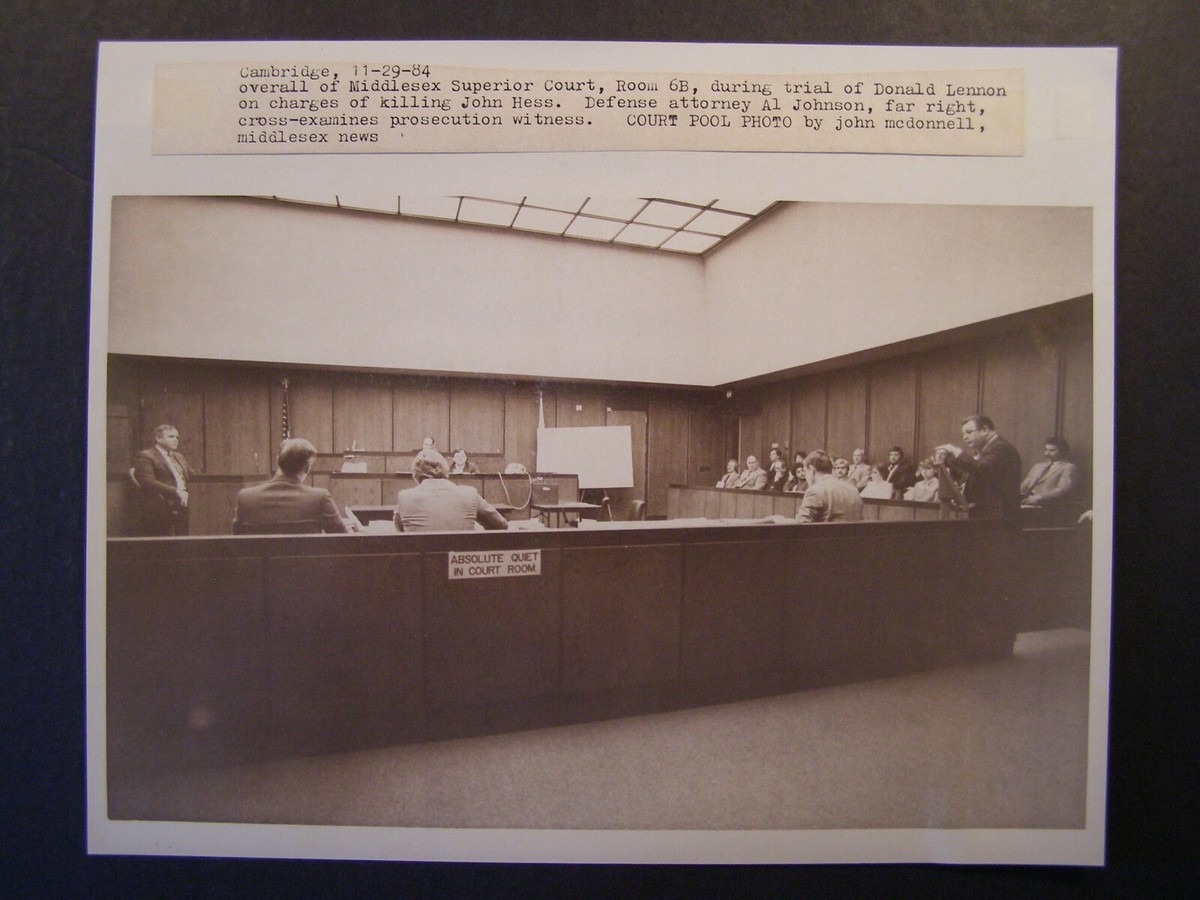 Glossy Press Photo 1984 Court Room Trial Murder by Donald Lennon