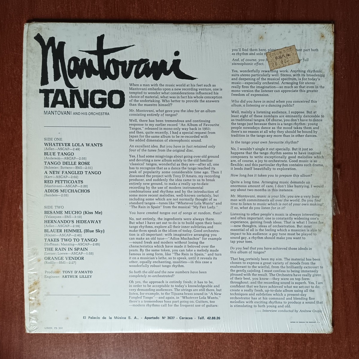 Mantovani & His Orchestra – Old And New Fangled Tangos [1967