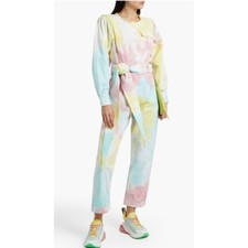 269867 LoveShackFancy Paca Jumpsuit Dress Tie-Dye Cotton Pocket Zipper S-4
