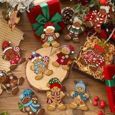 24pc Gingerbread Men Man Ornaments Decoration for Tree Home Lite Compressed Wood