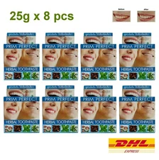 8 x Natural Herbal Clove Toothpaste Prim Perfect Intensive Formula Whitening 25g