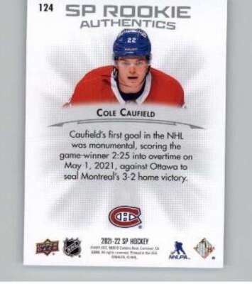 2021-22 SP Silver Spectrum #124 Cole Caufield RC Rookie /599