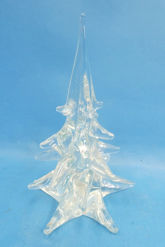 Vintage Hand Blown Custom Clear Glass Mid-Century Christmas Tree Art Decor - Image 2 of 4