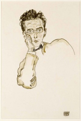Egon Schiele ''''Porträt des Kunsthändlers Paul Wengraf'''' österreichischer deutscher Impressionist