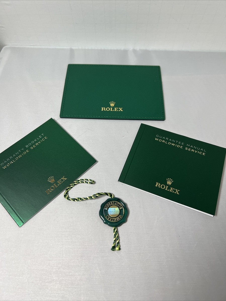 Authentic Rolex Datejust Booklet English + Rolex Green Tag + Card