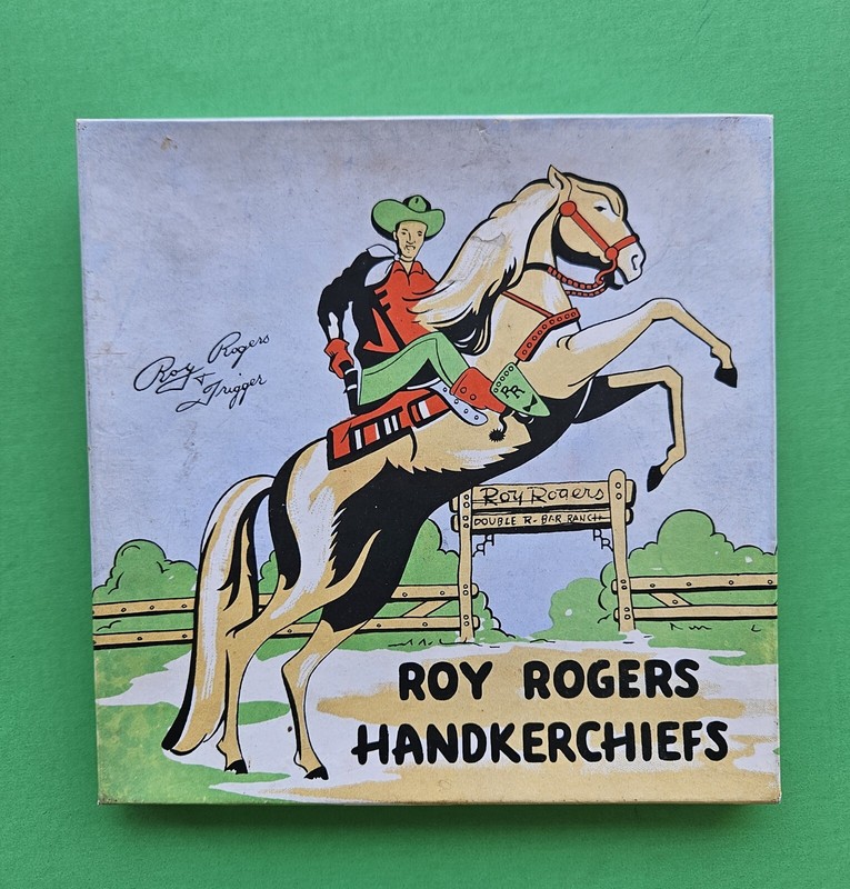 Vintage Roy Rogers Set of  HANDKERCHIEFS in Original Box Very RARE
