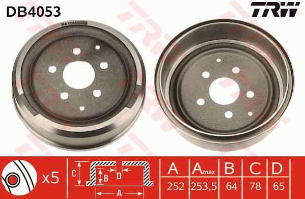 Tambour de frein VW Transporter T3 en fonte renforcée pour 1.6 TD