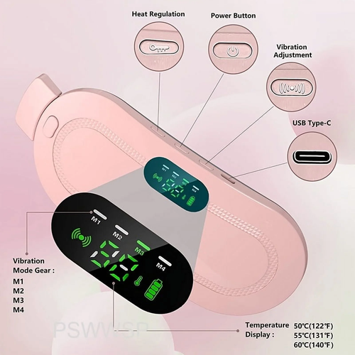 Tragbares Heizkissen für Periodenkrämpfe, 1800Mah Kabelloses Periodenheizkissen, 3 Mas - Bild 6 von 12