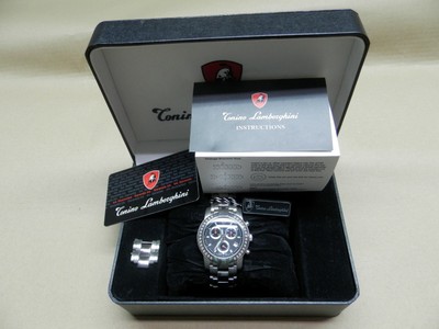 TONINO LAMBORGHINI OROLOGIO DA POLSO UOMO CON PICCOLI BRILLANTI INCASSATI,  VEDI. | eBay