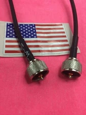 RG58 UHF PL-259 MALE TO PL-259 MALE 10 FOOT PIGTAIL JUMPER CABLE PATCH CORD USA