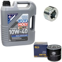 MotoröL Set 10W-40 5 Liter + ÖLfilter Sm 158 + Schraube FüR Fiat Ducato Lancia