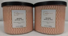 3-Wick - Mainstays - Warm Apple Pie - Cinnamon, Spice - Candle 13 Oz - 2 Pack