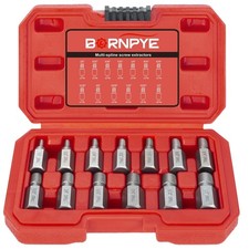 13-Piece Screw Extractor Set for Stripped Bolts, Nuts, and Allen Screws